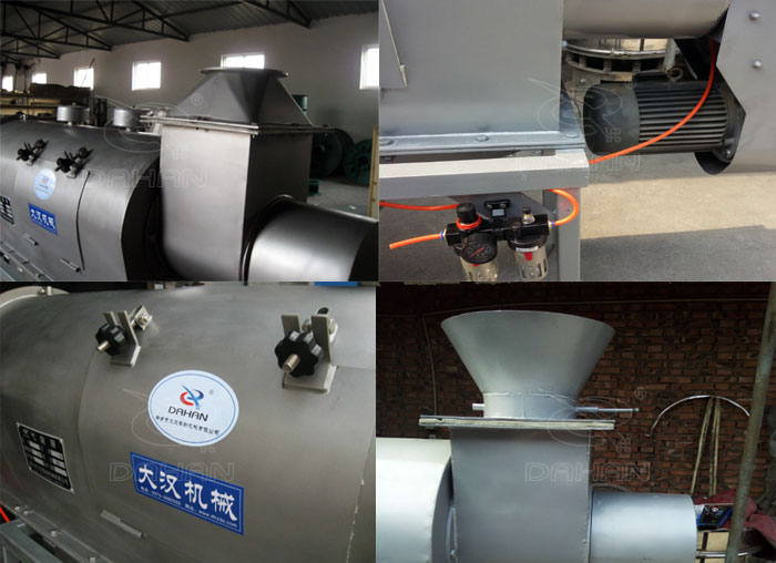 氣旋篩：電機(jī)，進(jìn)料口，氣壓裝置等特寫圖片