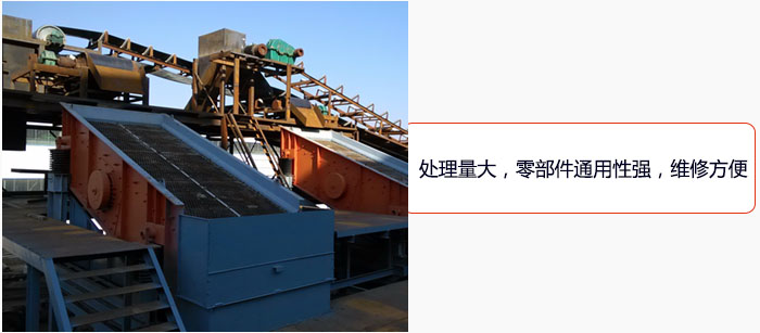 圓振動篩處理量大，零部件通用性強，維修方便。
