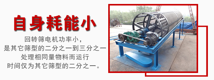 滾筒篩耗能小，使用壽命長，維修方便