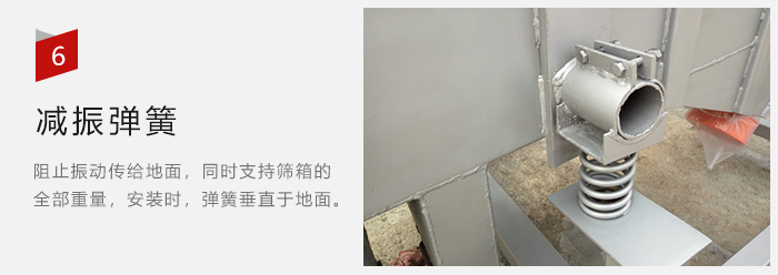 減振彈簧為減少篩箱與支撐裝置之間的摩擦而產生。